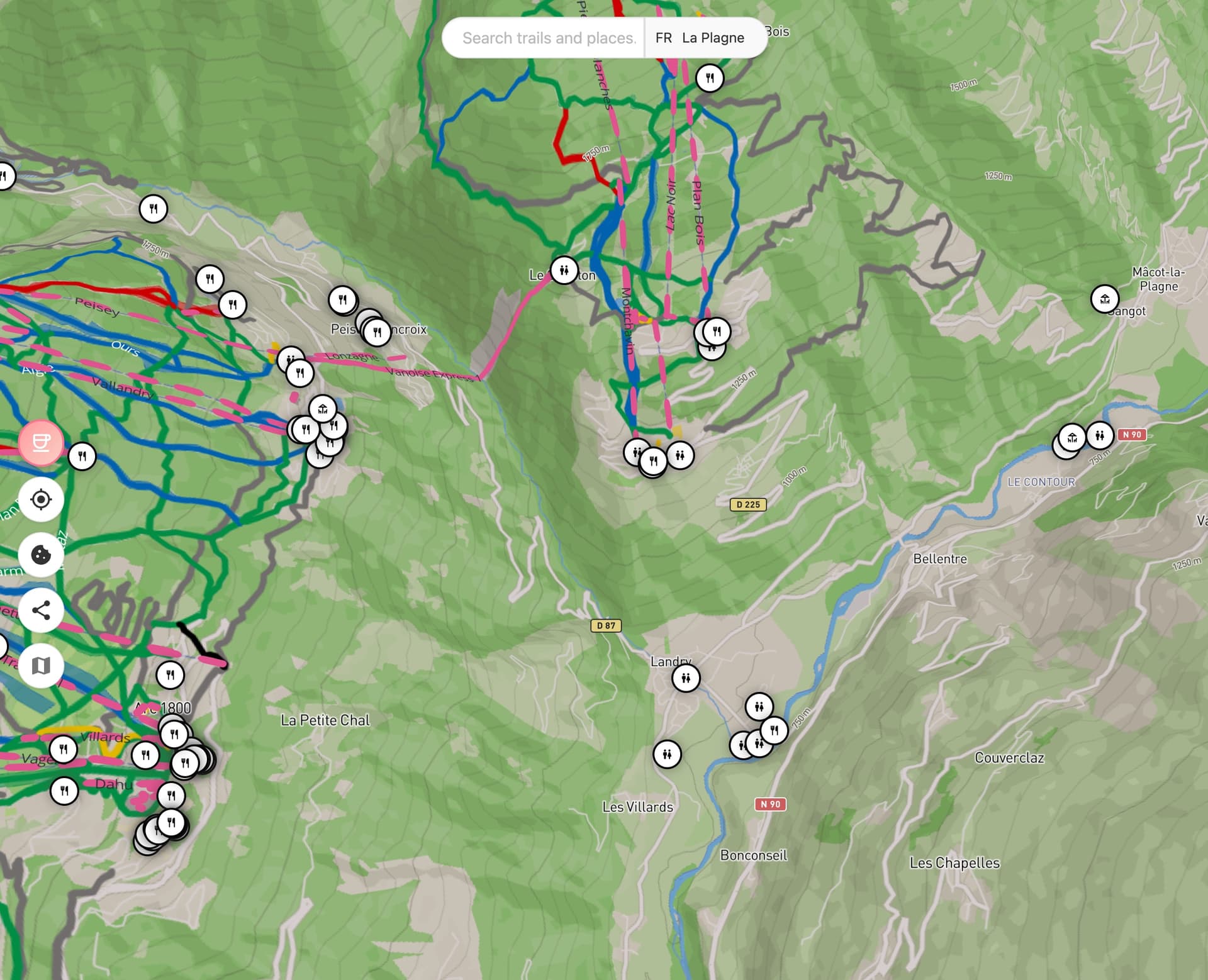 3D ski map overview